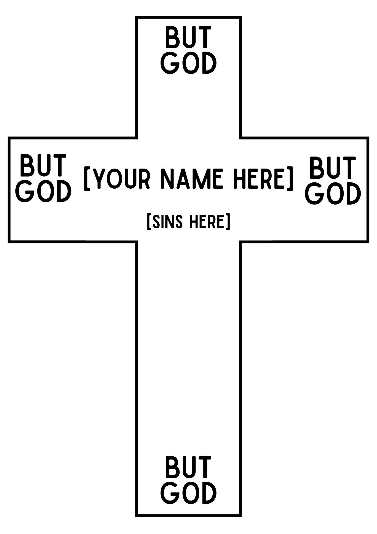 "But God" Cross - Black Text