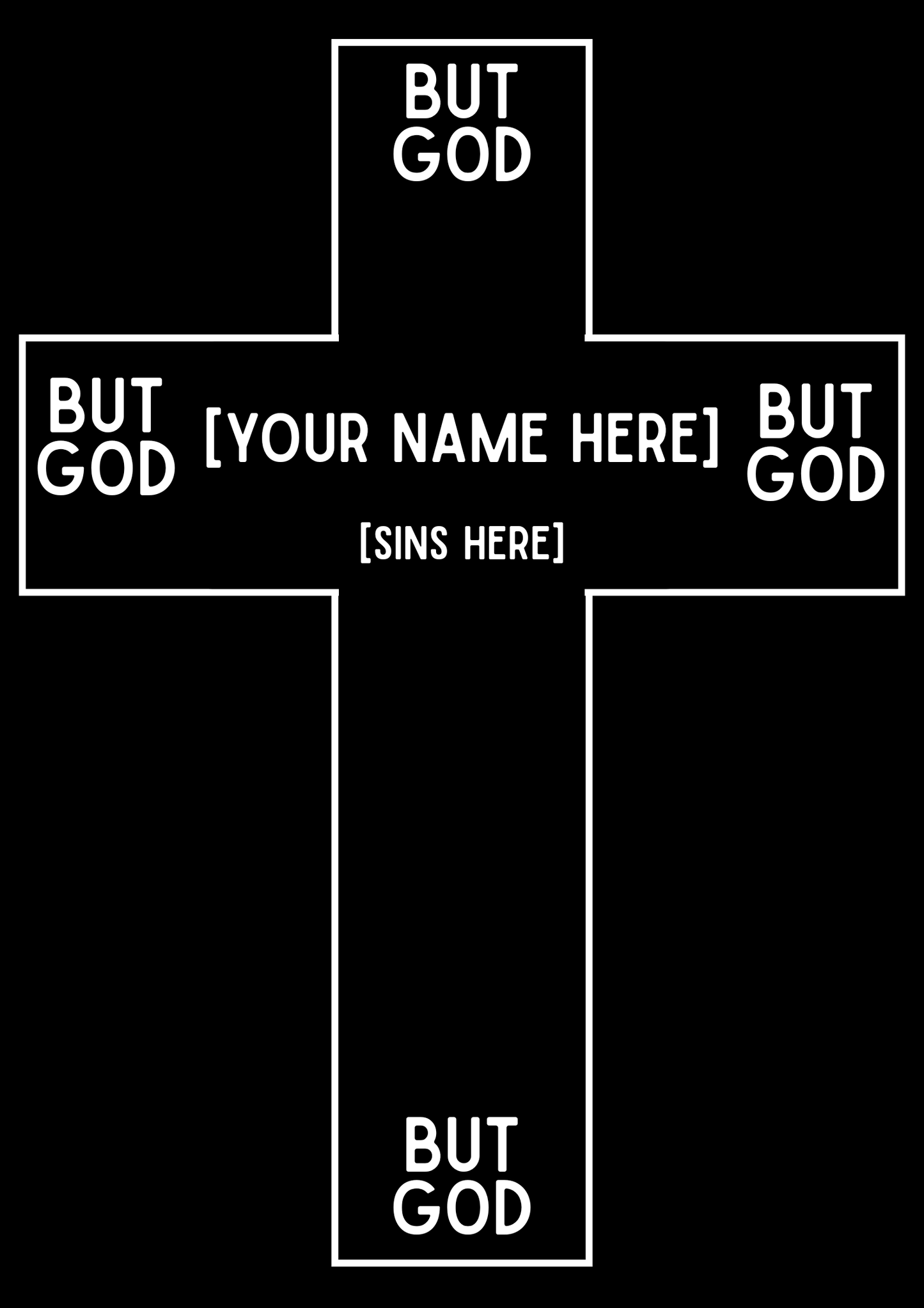 "But God" Cross - White Text